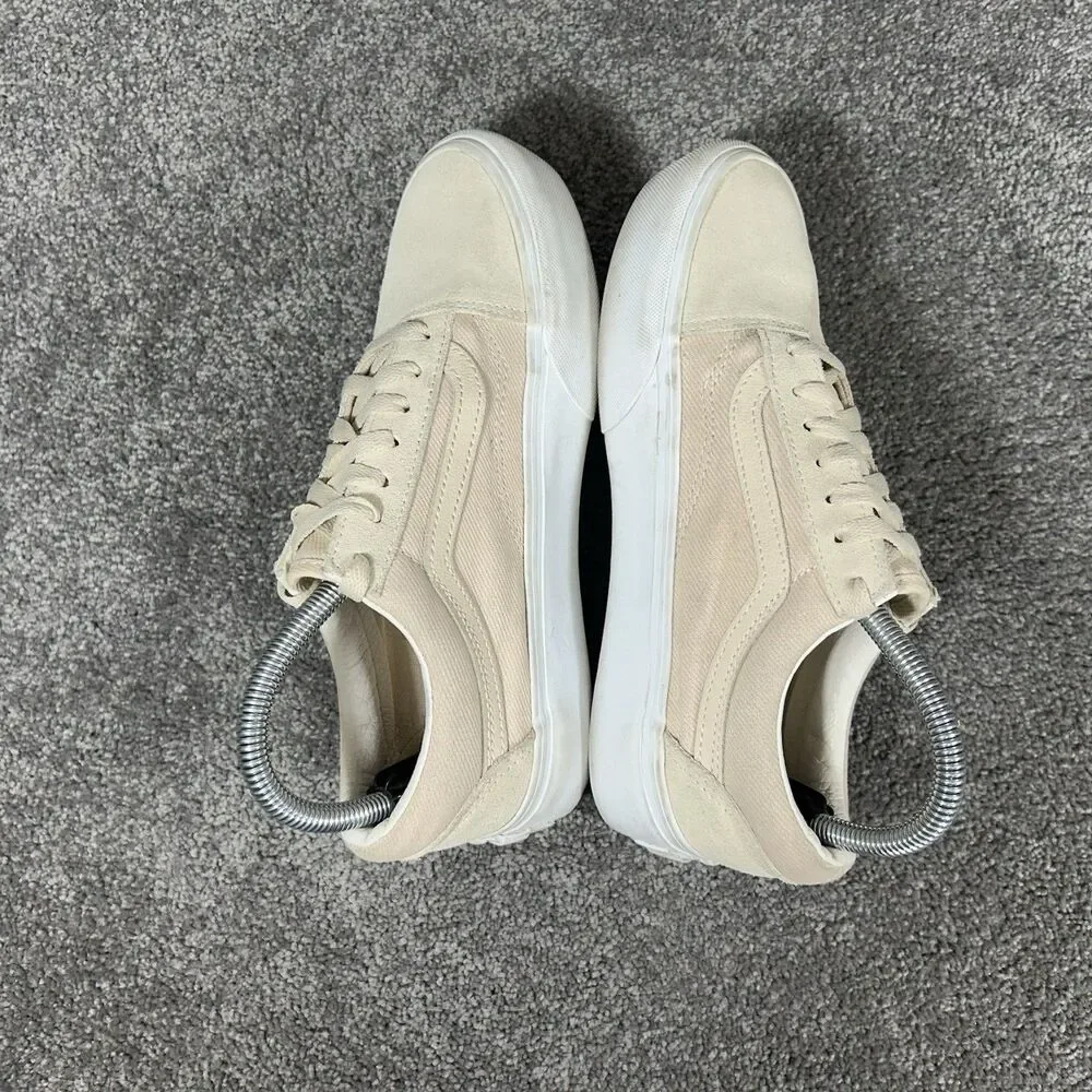 VANS Old Skool Women’s Size 7 Tan Suede Canvas Casual Lace Up Shoes Used